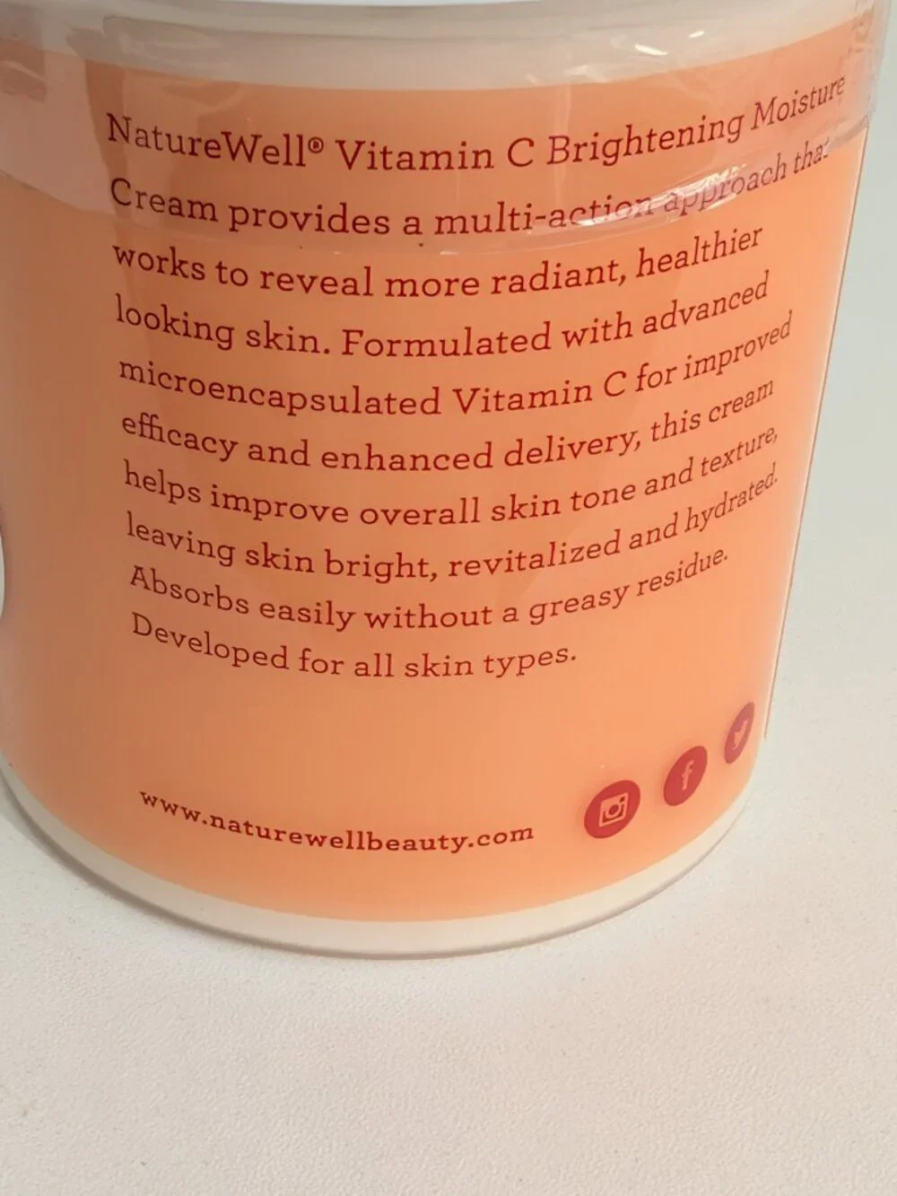 NatureWell Vitamin C Brightening Moisture Cream 16 oz. SEALED